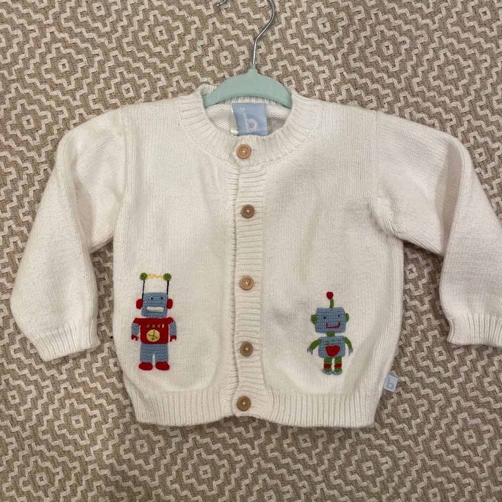 Bella Bliss Robot Embroidered Cardigan